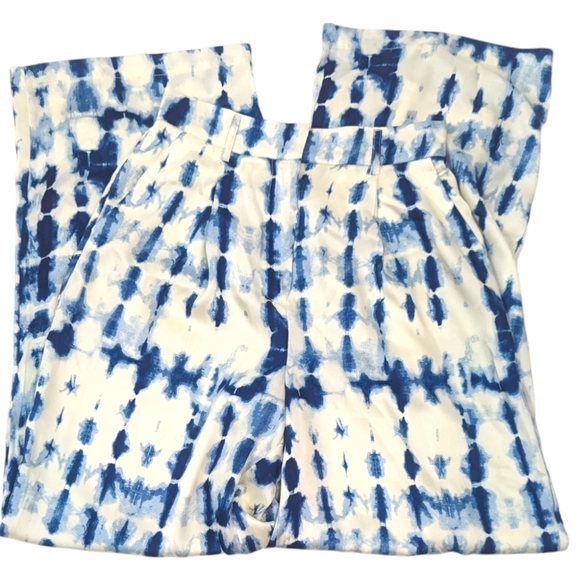 House of Harlow 1960 Tie Dye Wide Leg Pants High Rise NEW Womens Small Blue - Picture 7 of 15
